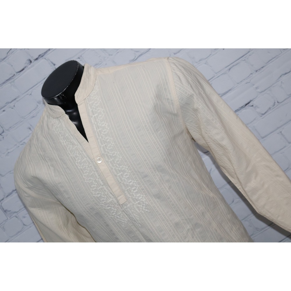 Cubavera Shirt Men Medium Embroidered Guayabera Shirt Mandarin Band Collar NEW